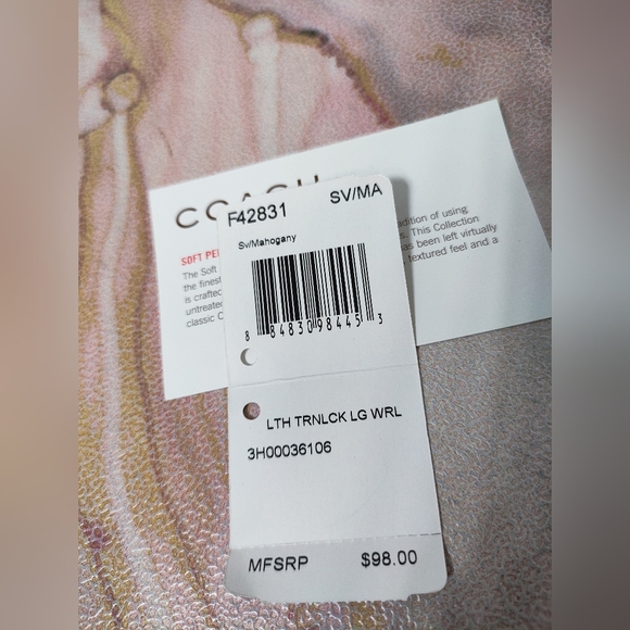 Coach F42831 Legacy Leather Turnlock Wristlet Mini Handbag Mahogany Brown - Picture 12 of 12